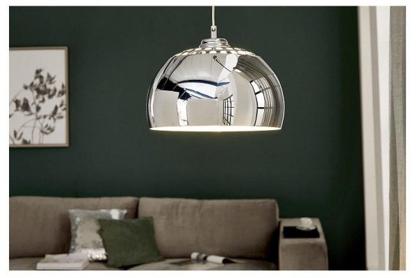 Závěsná lampa Chromová koule