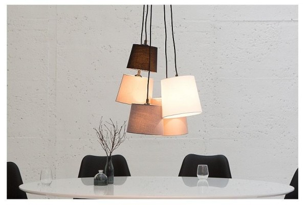 Závěsná lampa skládaná šedá černá a bílá