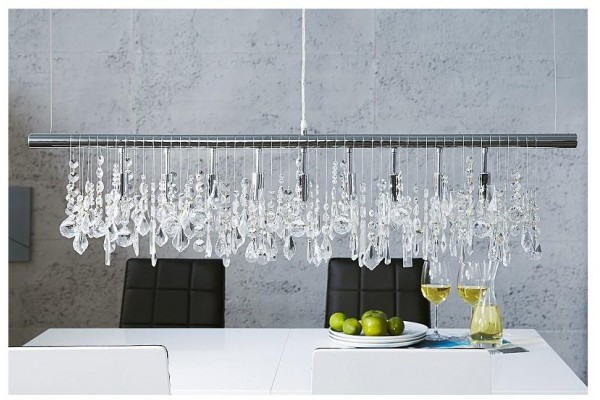 Závěsná lampa akrylové skleněné hranoly s drahokami