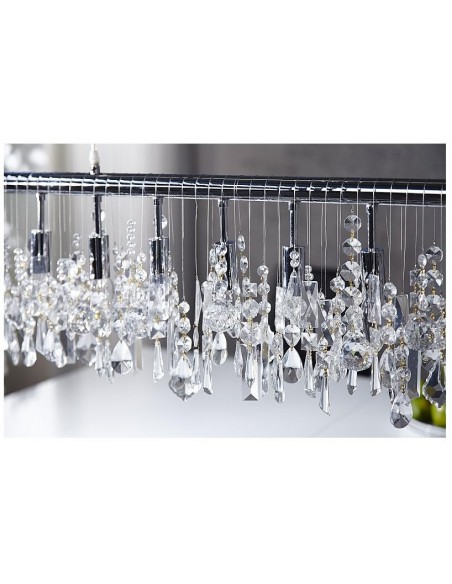 Závěsná lampa akrylové skleněné hranoly s drahokami