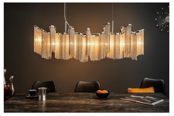 Závěsná lampa Elegance stříbrná 118cm