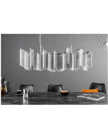 Závěsná lampa Elegance stříbrná 118cm