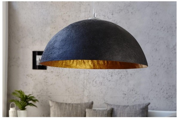 Závěsná lampa černá zlatá 70cm