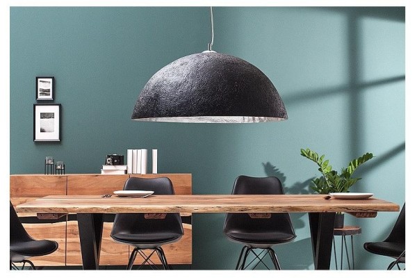 Závěsná lampa černá stříbrná 50cm