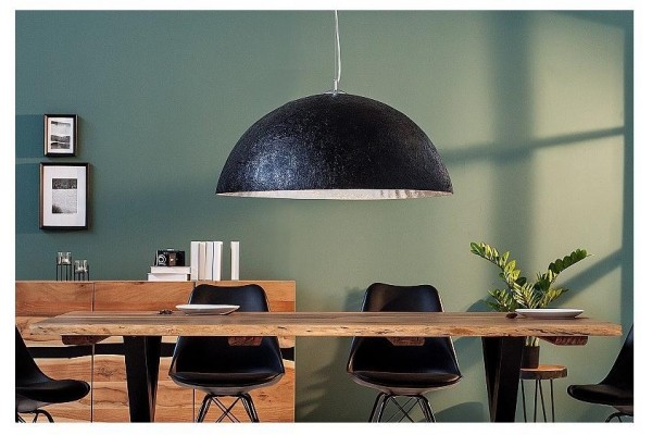 Závěsná lampa černá stříbrná 70cm