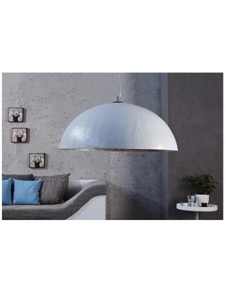 Závěsná lampa bílá stříbrná 50cm