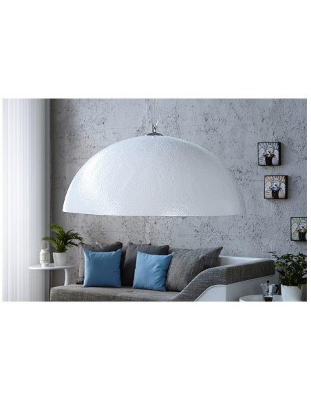 Závěsná lampa bílá stříbrná 70cm