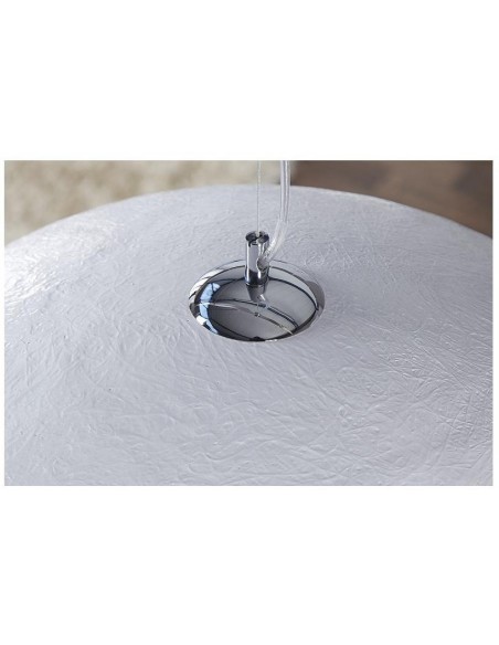 Závěsná lampa bílá stříbrná 70cm