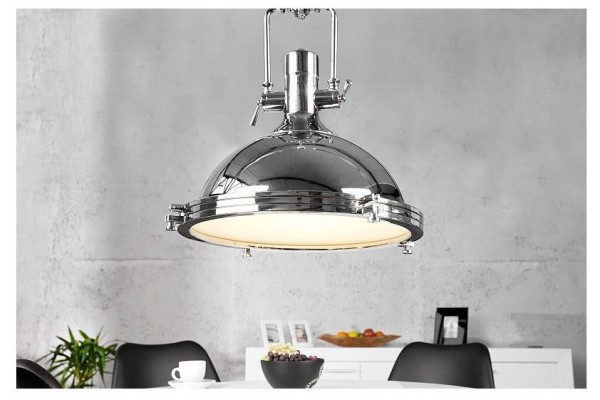Závěsná lampa Průmyslový chrom 45cm