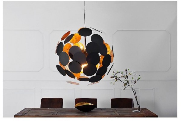 Závěsná lampa Infinity  černá zlatá