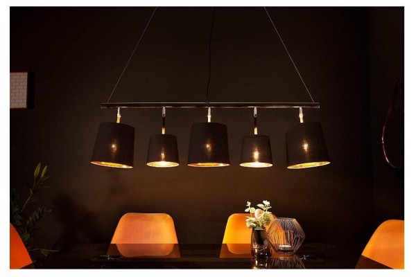 Závěsné lampa černé zlato 100cm