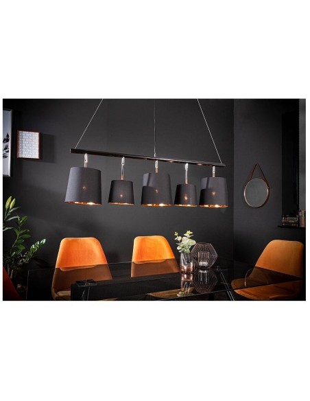 Závěsné lampa černé zlato 100cm