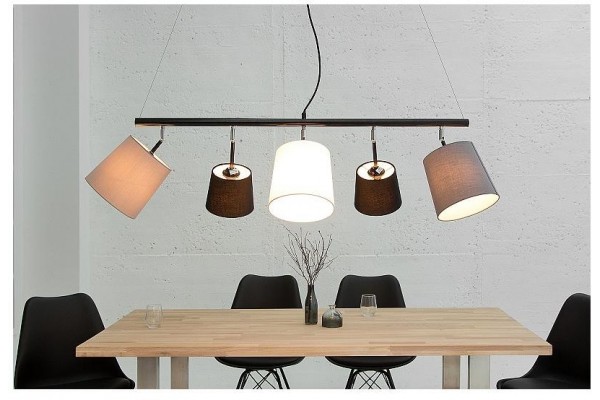 Závěsné lampa černá šedá bílá 100cm