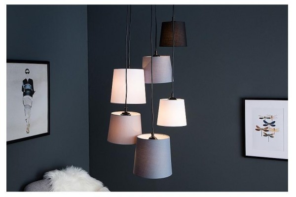 Závěsná lampa Úrovně IV černá šedá 6 odstínů