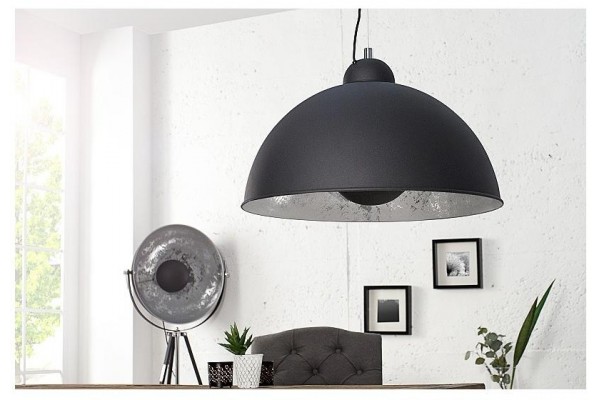 Závěsná lampa Studio černo stříbrná