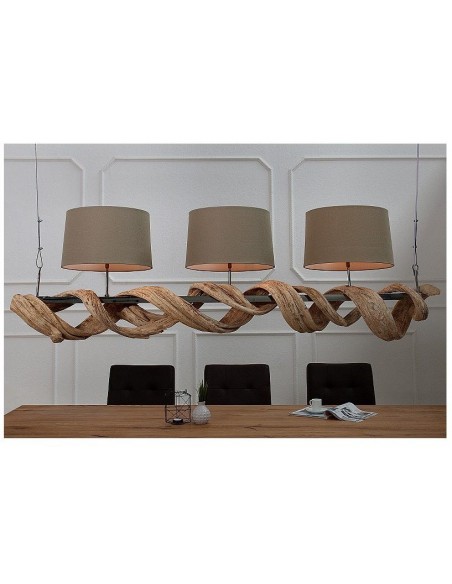 Závěsná lampa Vigine z recyklovaného dřeva 160cm