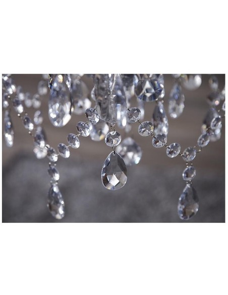 Závěsná lampa diamantový lustr 5ramenný čirý