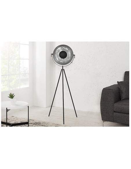 Stojací lampa Studio černá stříbrná 145cm