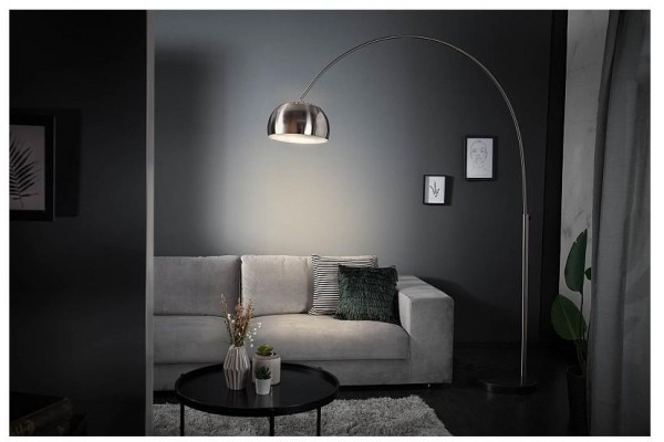 Stojací lampa Big Bow II kartáčovaný chrom 170-210cm