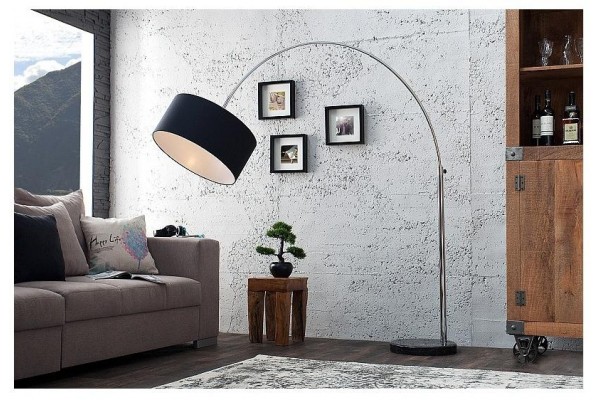 Stojací lampa Big Bow výsuvná černém lenu