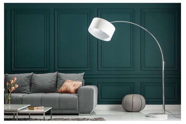 Stojací lampa Big Bow výsuvná bílém lenu