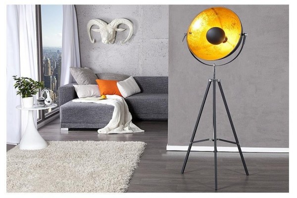 Stojací lampa Big Studio černé zlato 160cm