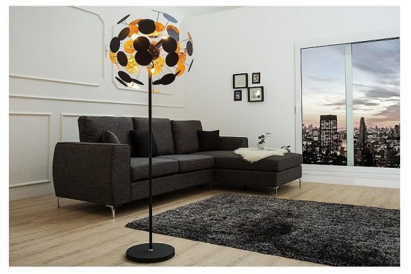 Stojací lampa Infinity Home černé zlato 170cm