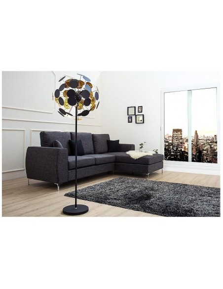 Stojací lampa Infinity Home černé zlato 170cm