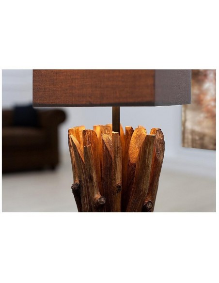 Stolní lampa z naplaveného dřeva Euphoria šedohnědá