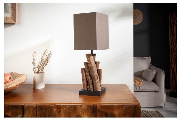 Stolní lampa čistá příroda železné dřevo 45cm