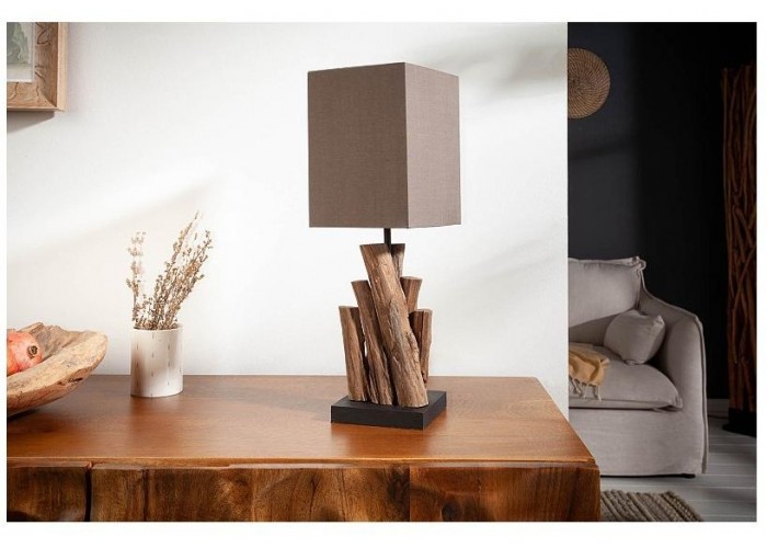 Stolní lampa čistá příroda železné dřevo 45cm