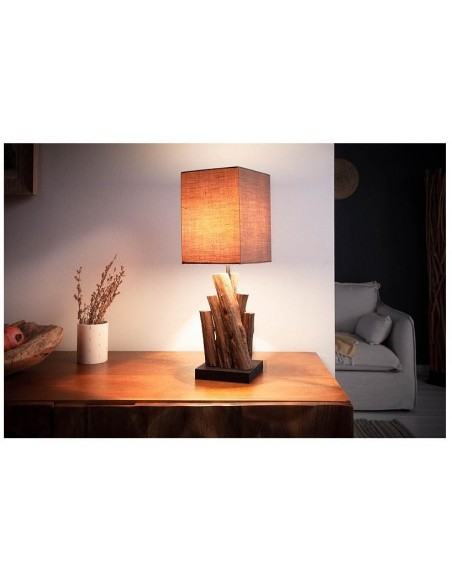 Stolní lampa čistá příroda železné dřevo 45cm