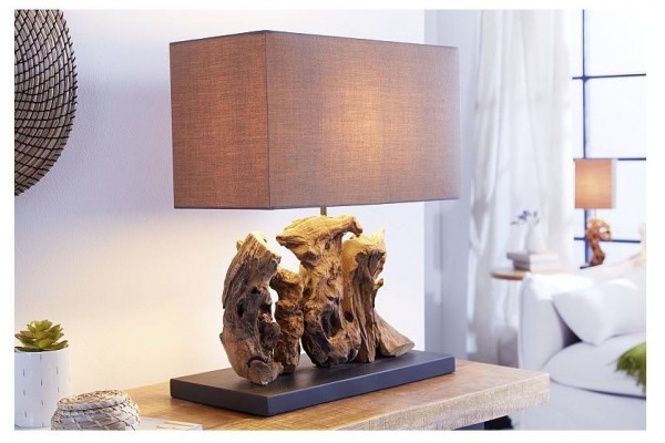 Stolní lampa v naplaveném dřevě Aragon