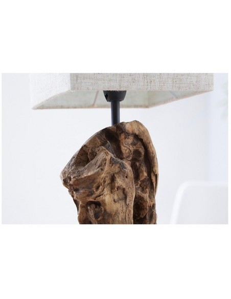 Stolní lampa z masivního dřeva Hypnotic béžová