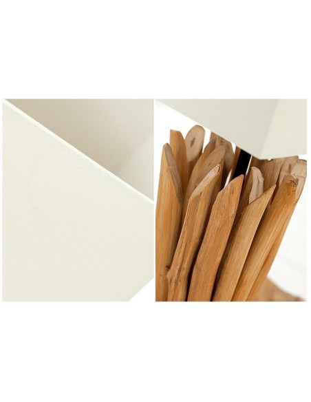 Stolní lampa z přírodního dřeva Euforie bílá