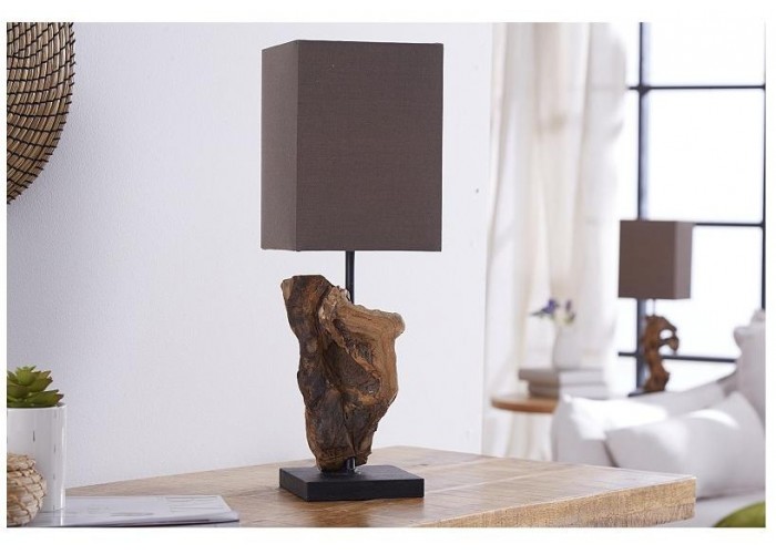 Stolní lampa z přírodního dřeva Hypnotic hnědá