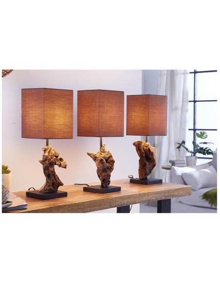 Stolní lampa z přírodního dřeva Hypnotic hnědá