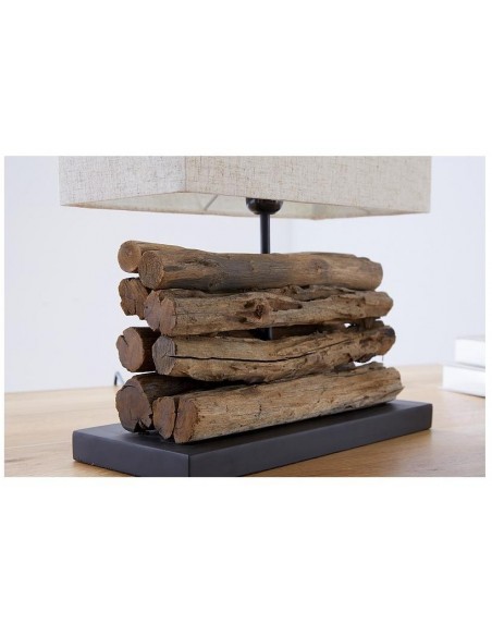 Stolní lampa z přírodního dřeva Perifere béžová