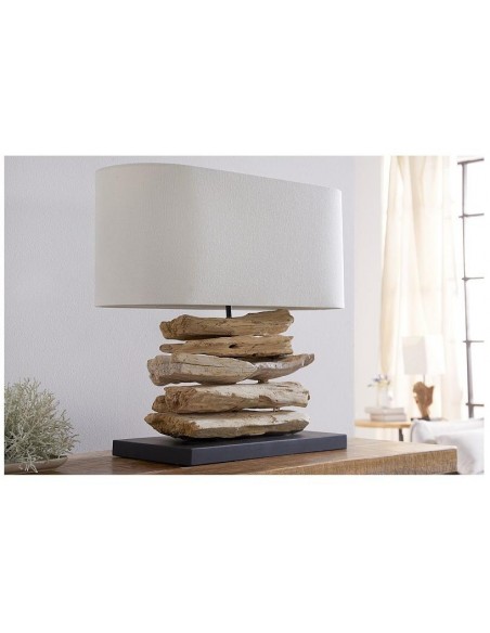 Stolní lampa v přírodního dřevě Riverine Bílá