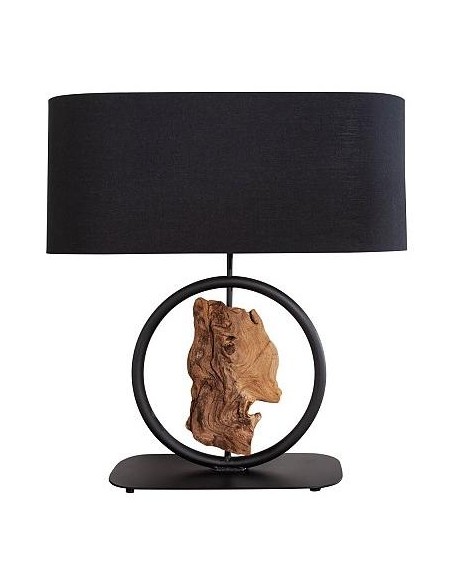 Stolní lampa Element černá akácie 58cm