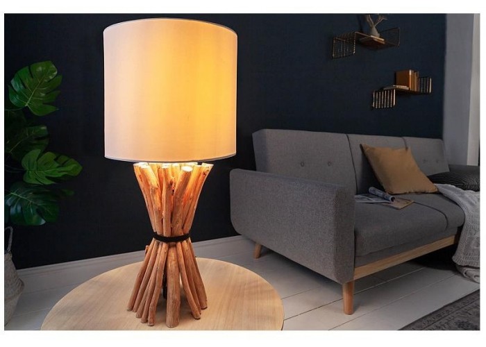 Stolní lampa Euforie Dongan Dřevo 56cm