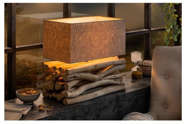 Stolní lampa Euforie II Přírodní dřívo