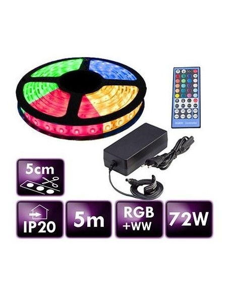 BERGE LED pásek - RGB+WW - SMD 5050 - 5m - 60LED/m - 14
